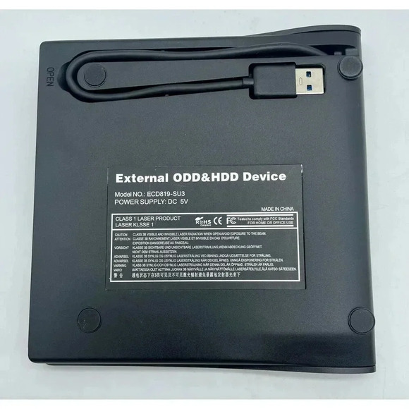 GoTega - Pop-Up Mobile | External CD/DVD Drive ECD819–SUC DC 5V | Black - Picture 7 of 7